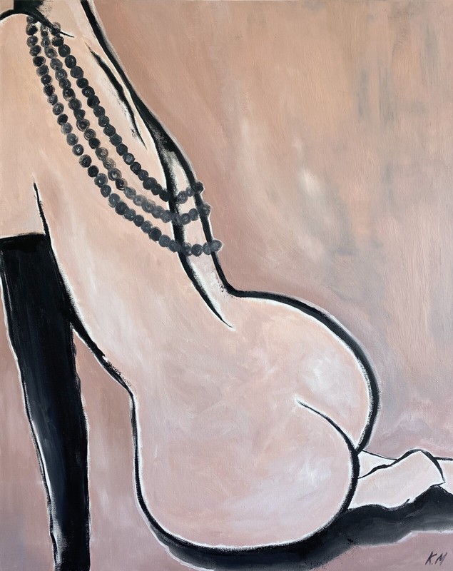 Madame with Gorgeous Buttocks,Kristina Mallen|Original Unique Sensual Painting