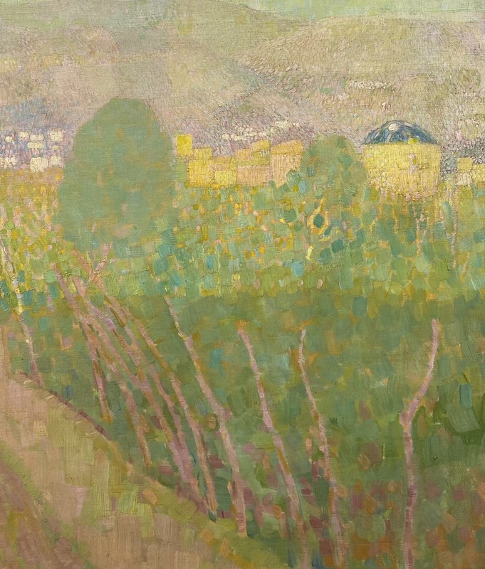 EXCEPTIONAL c. 1910 Carl Schmitz-Pleis Neo-Impressionist Florence Landscape Oil gallery