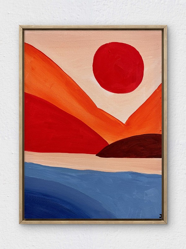 RiverRunArt Original Abstract 12×16 Acrylic Landscape Bedroom Canvas Wall Art