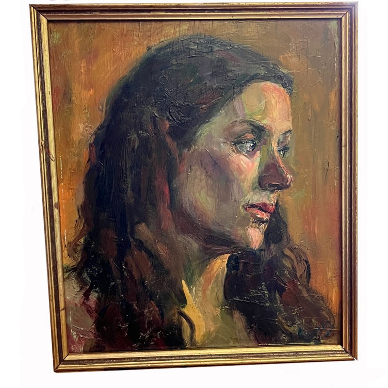 Josep Rovira i Soler (1900 – 1998) Cuban Catalan Artist Portrait Oil Painting