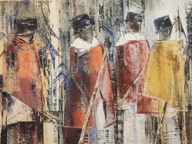 Frederike Stokhuyzen South African Xhosa Woman in Mielie Field O/C Painting gallery