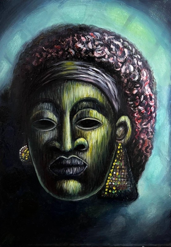 «Mask. Dream» , African Modernism Painting, Oil on canvas 35*50cm