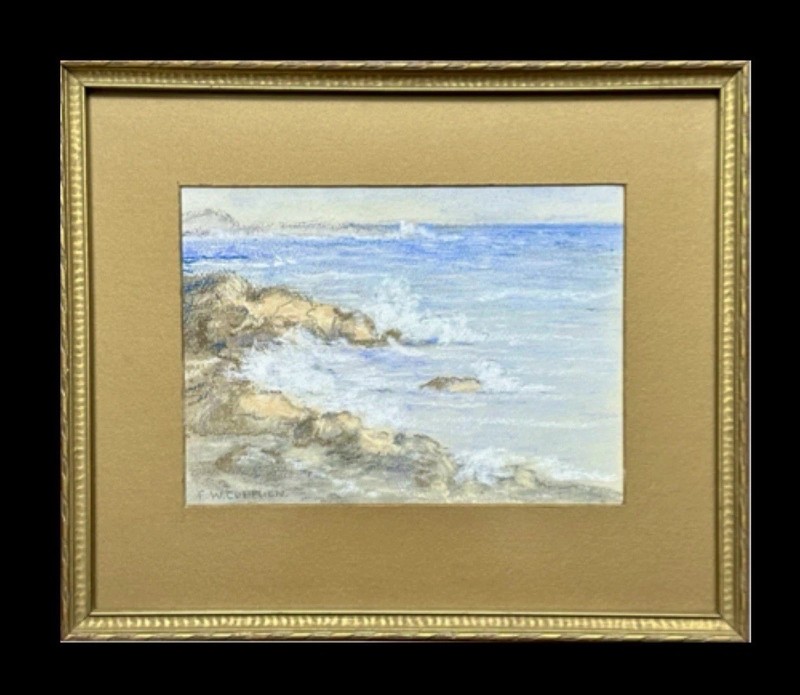 FRANK CUPRIEN / LAGUNA BEACH SEASCAPE PLEIN AIR / Mixed Media / ~6 x 8” / Framed