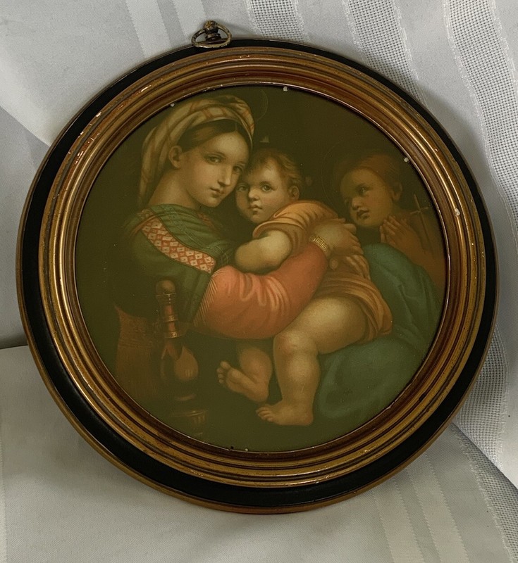 Antique Madonna della Seggiola ~Raphael Palazzo Pitti Collection Numbered Frame