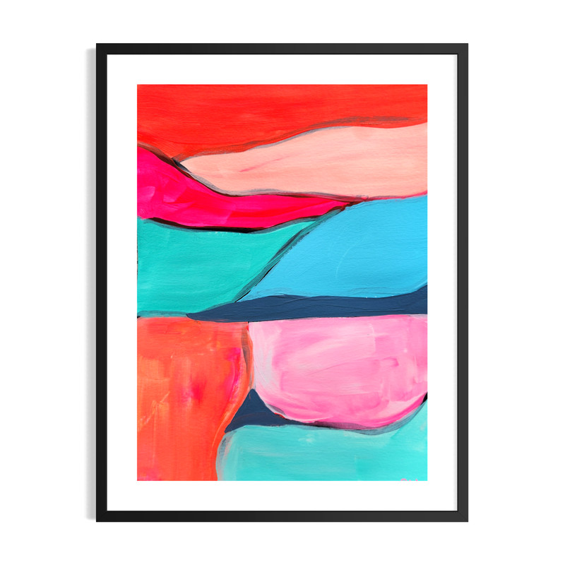 Original Abstract 9×12 Bold Geometric Painting Acrylic Wall Art Home Decor