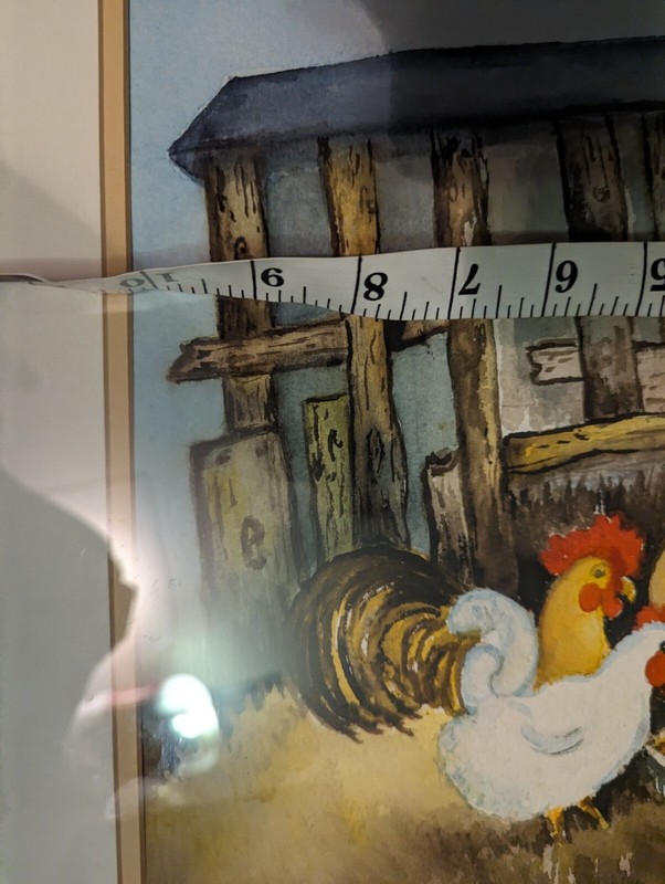 Signed Frances Johns Chicken Rooster Hen Watercolor Framed Farmhouse Folk Art gallery