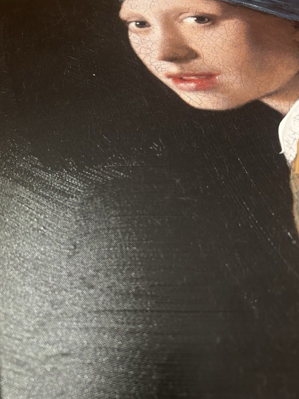 “Girl With A Pearl Earring” Wall Art Repro Canvas Vermeer Wood Frame 25”x21” gallery
