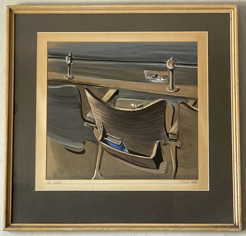 JUANITA TITTLE ANTIQUE MODERN SURREALIST OIL PAINTING OLD JAZZ MUSIC CONCERT 50s gallery