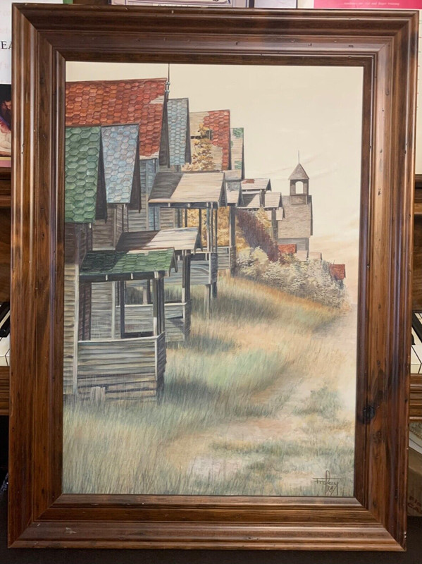 VTG OIL PAINTING ON CANVAS ,SIGNED ,WOODEN FRAME 31″ X 23″ FOR 26″ X 18″