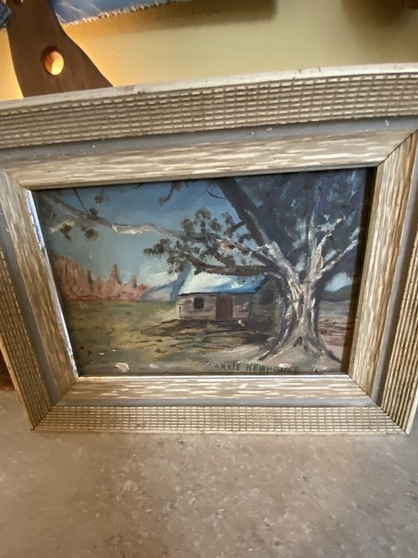Annie Newhouse Original Signed Framed Landscape Painting House Tree Small