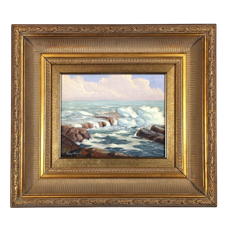 FRITIOF ALBIN PERSSON CALIFORNIA ART SEASCAPE OIL PAINTING LISTED SWEDISH ARTIST