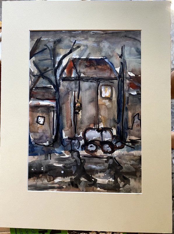 Expressionist Houses Vehicle Car Truck ° Enlightened Window City Winter