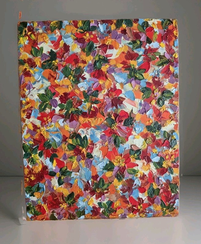 ORIGINAL ABSTRACT OIL PAINTING "Kaleidoscope Of Booms", Canvas Panel- 11x14 in