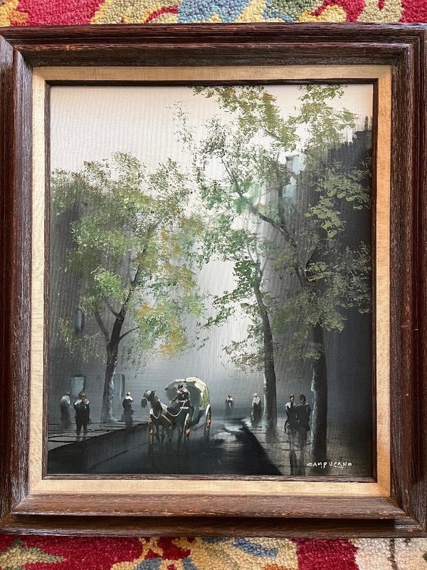 JOSE CAPUZANO Large original signed painting excellent condition 1918-1979