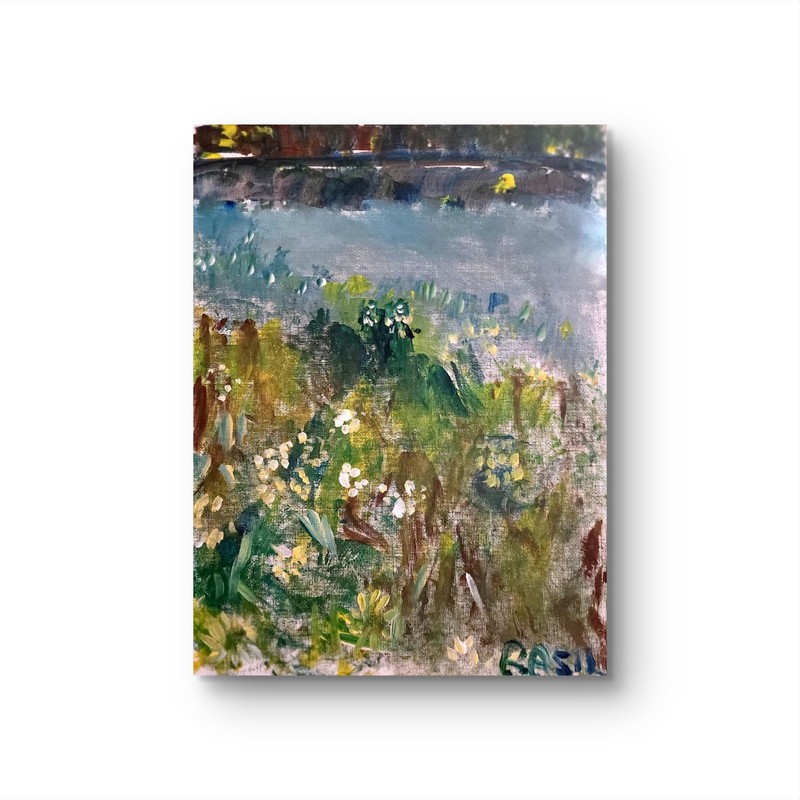 Abstract Expressionist Original Painting Canvas Panel Wildflowers Landscape gallery