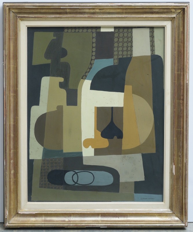 Henri Clement Serveau (1886-1972) Abstract Composition, oil on paper