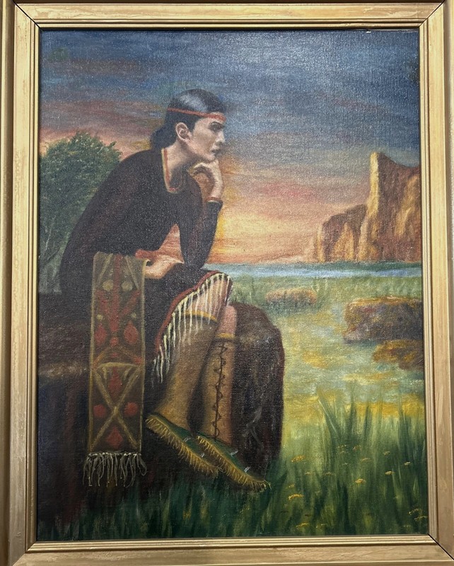 Oil on Canvas & Masonite – 2002 – Half Breed Squaw – Artist: Harry Beukelaer