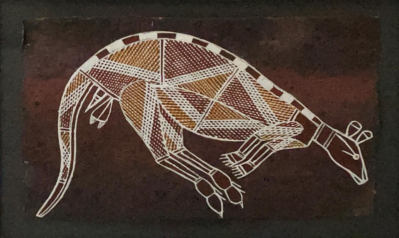 LIAWANGA NALORMAN DJAWIDA ORIGINAL AUSTRALIAN ABORIGINAL PAINTING KANGAROO