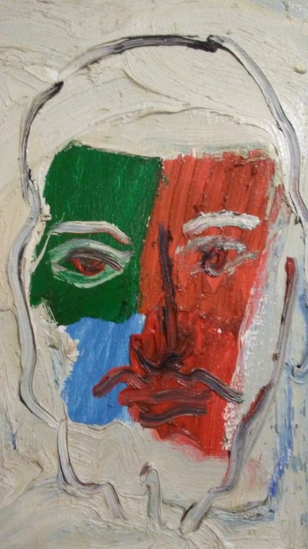 Hunt Slonem “Jesus” Oil On Canvas Thick Impasto, Featured in ELLE DECOR Magazine gallery