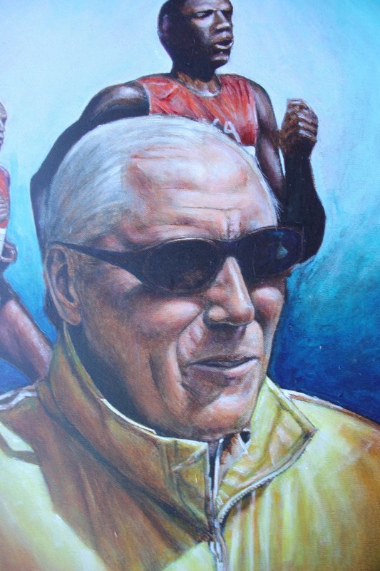 "Coach Renato Canova" Portrait 18”X 28” Framed  by Maui Born Artist Matt Holton gallery