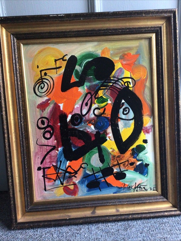 Peter Keil Rare Signed Abstract Palma Miro 1975 Neo Expressionist