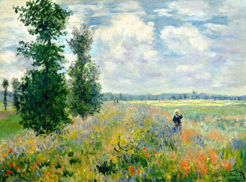 Poppy Field,Argenteuil Landscape Claude Monet Oil Painting Handpainted on Canvas