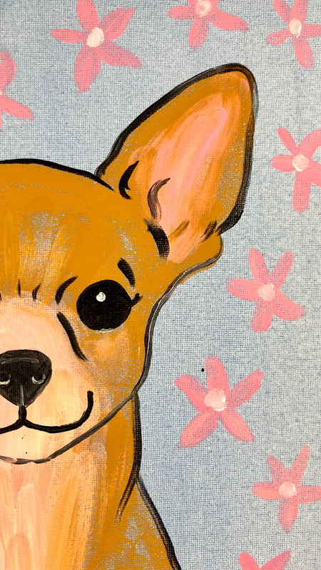 Chihuahua Portrait Painting, Expressive Dog Art 12x12 gallery