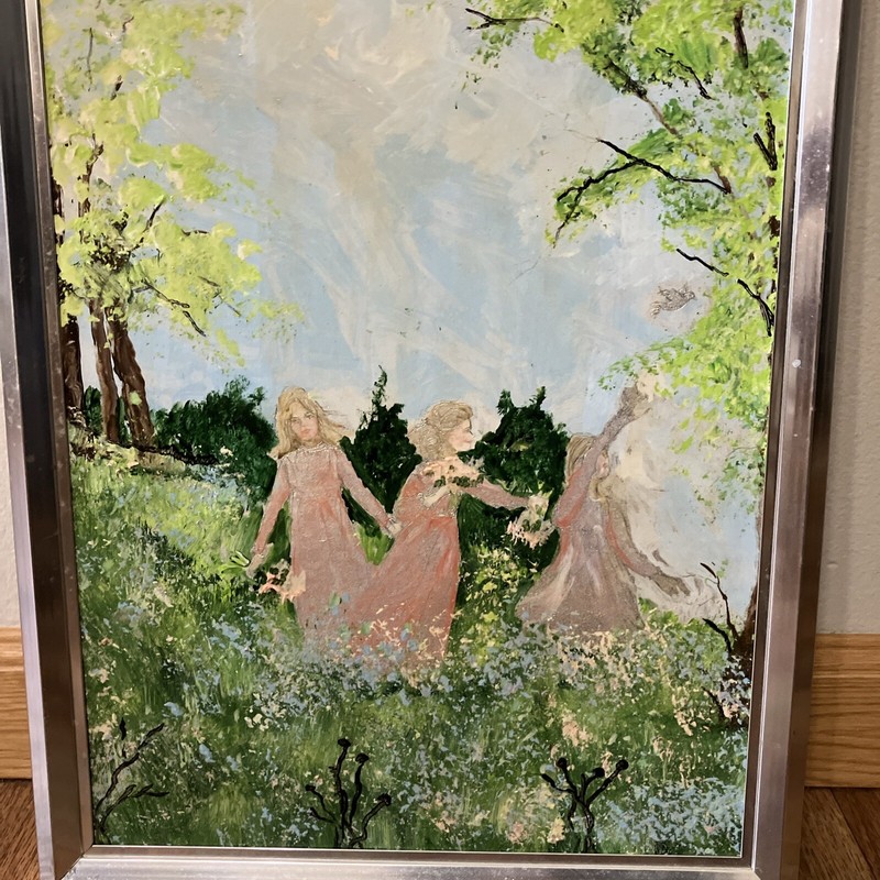Original Elaine Roth Oil On Board Painting Framed 17″ X 13″