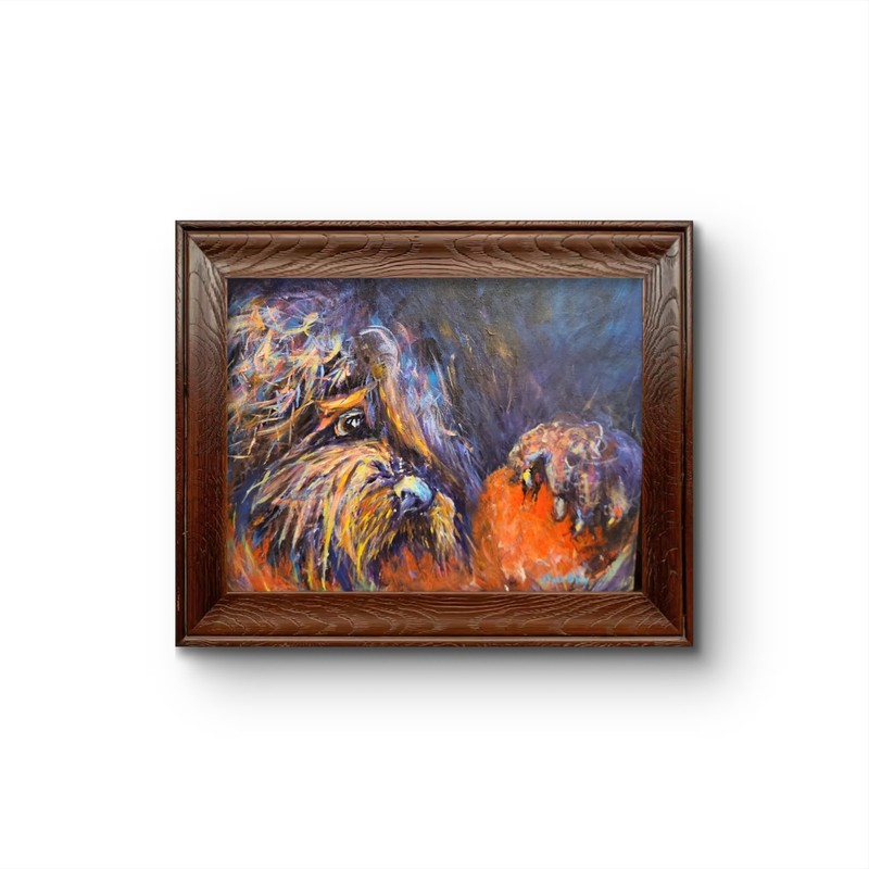 Original Painting Labradoodle 14 X 11 Expressive Acrylic Handsigned Art gallery