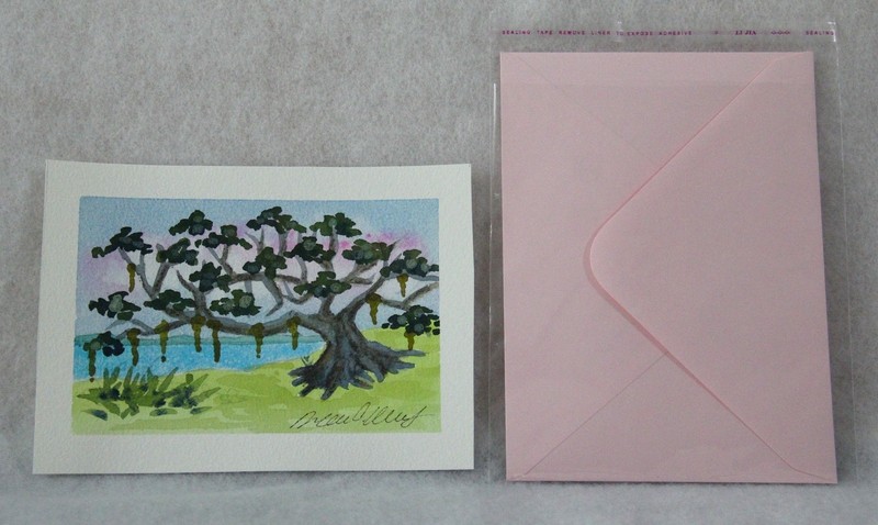 Live Oak Original Watercolor Signed 5 x 7 Item 203 gallery