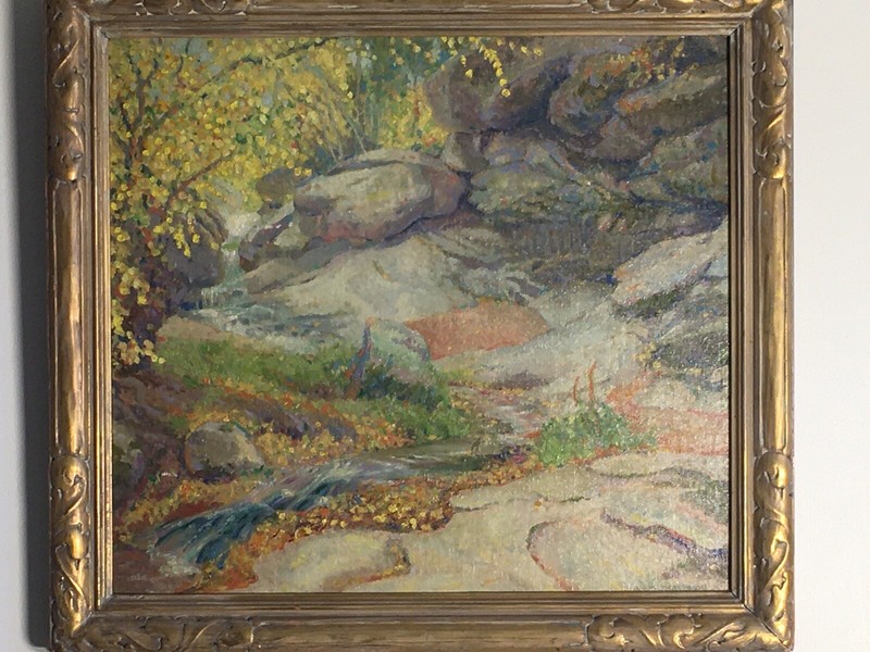 Original Signed Painting Listed Artist Albert Byron Olson The Brook In Autumn