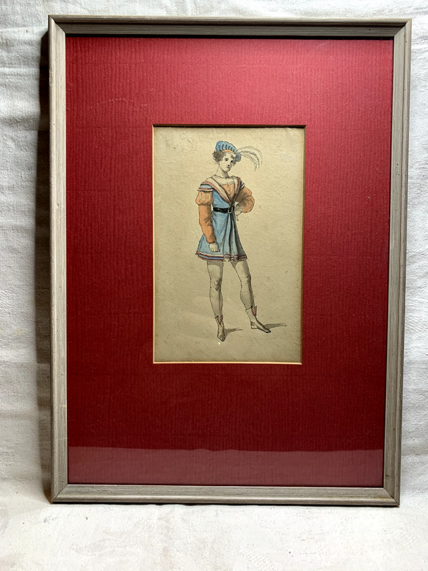 Original watercolour costume design «Romeo and Juliet» around 1815