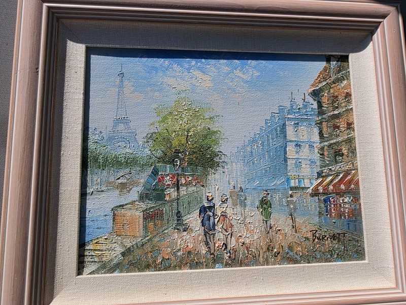 Vintage Caroline Burnett style Paris street scenes. Read the description !! Oil gallery