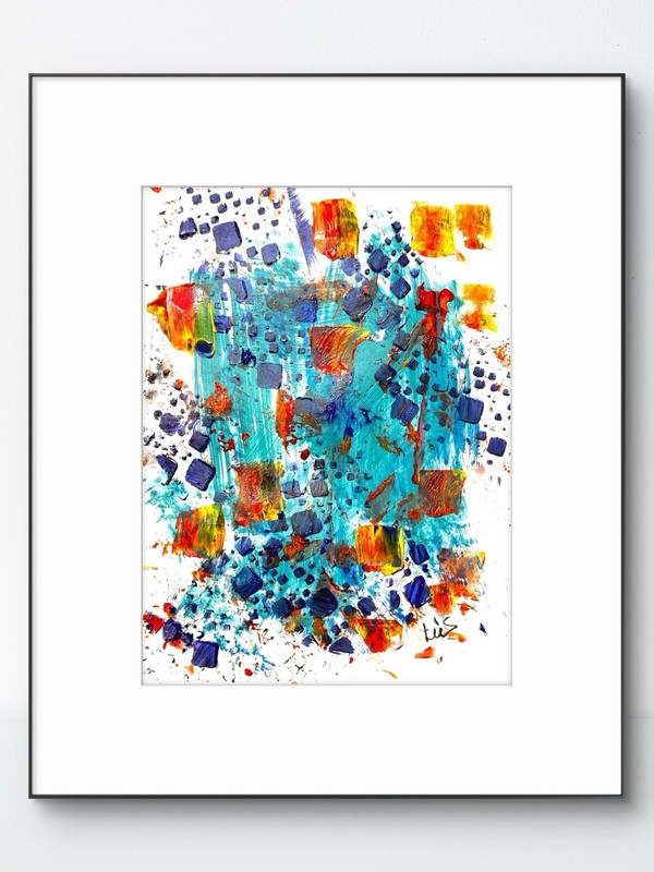 Original Abstract 9×12 Paper Ink Handmade Signed Fine Wall Art Decor 22