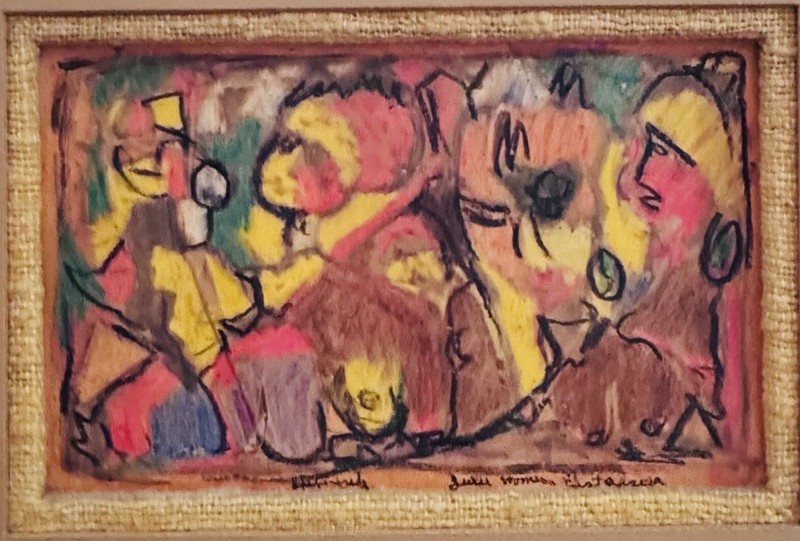 George Habergritz (1909-1998) Signed Mixed Media Painting Zulu Women East Africa gallery