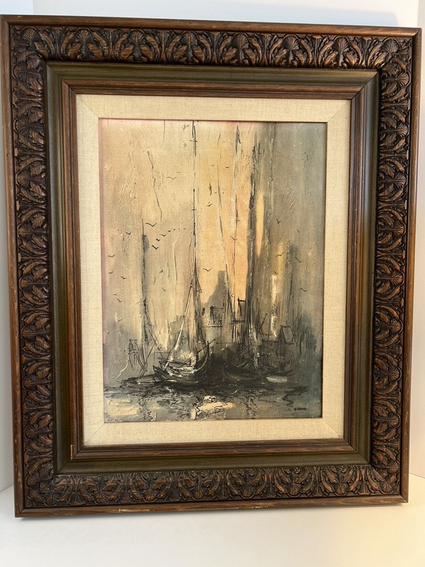 MCM~ Original Acrylic & Oil Painting Double Frame~Danny Garcia Signed~ Carmel CA