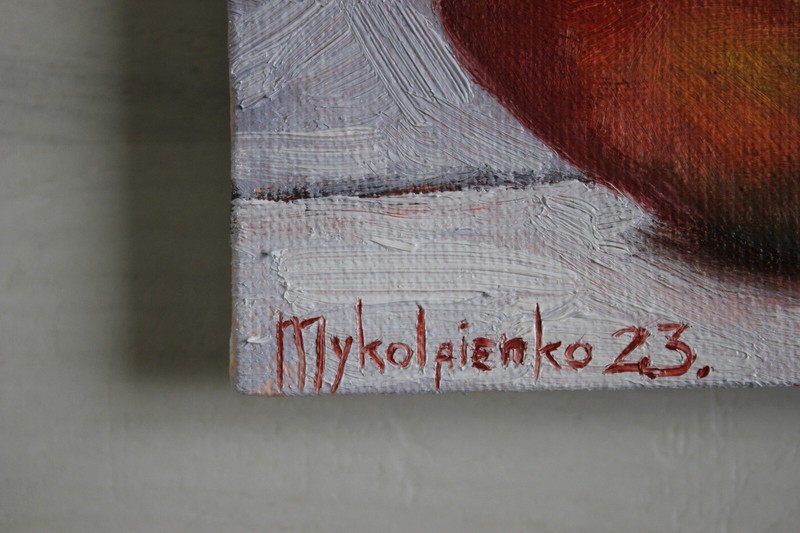 Mango Still Life Painting Tiny Fruit oil painting Small ORIGINAL Kitchen art 4x6 gallery