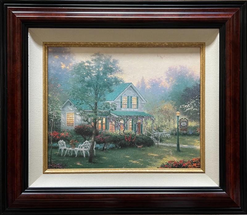 THOMAS KINKADE – VILLAGE INN – S/N 16″ X 20″ HAND EMBELLISHED CNVS w/COA