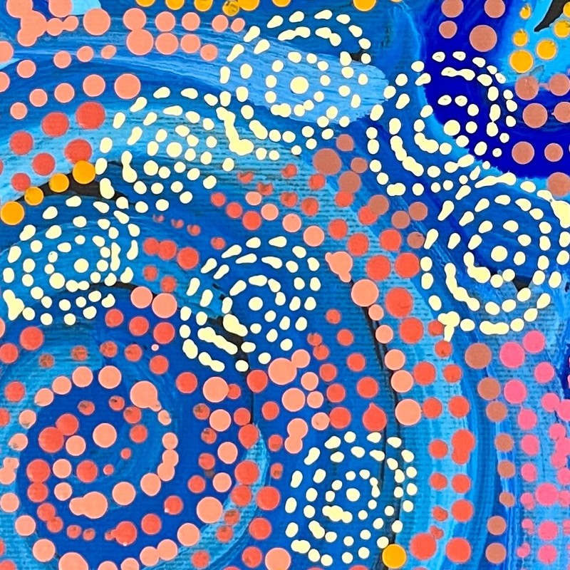 Australian Aboriginal Dot Painting – Athena Granites Seven Sisters PRE-STRETCHED