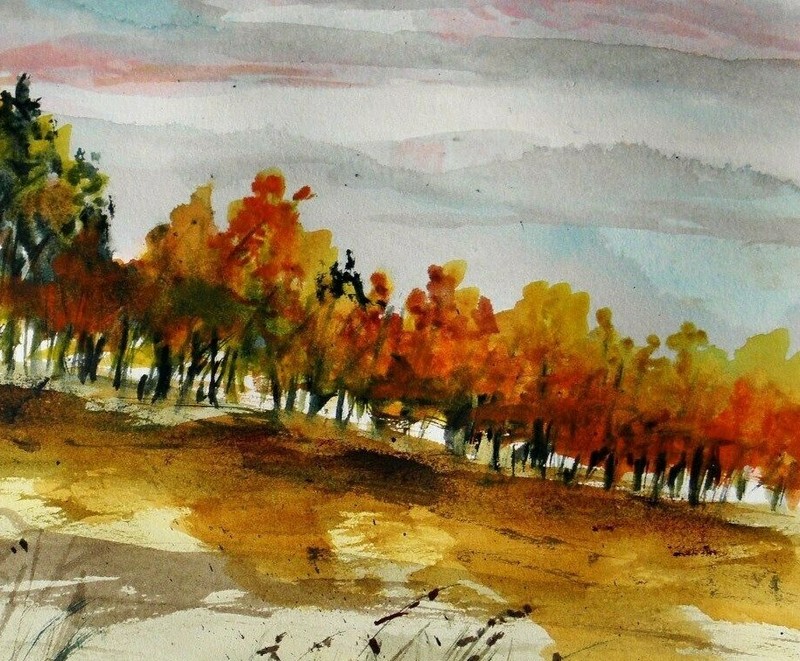 Original EVENING Landscape WATERCOLOR Painting JMW art John Williams gallery