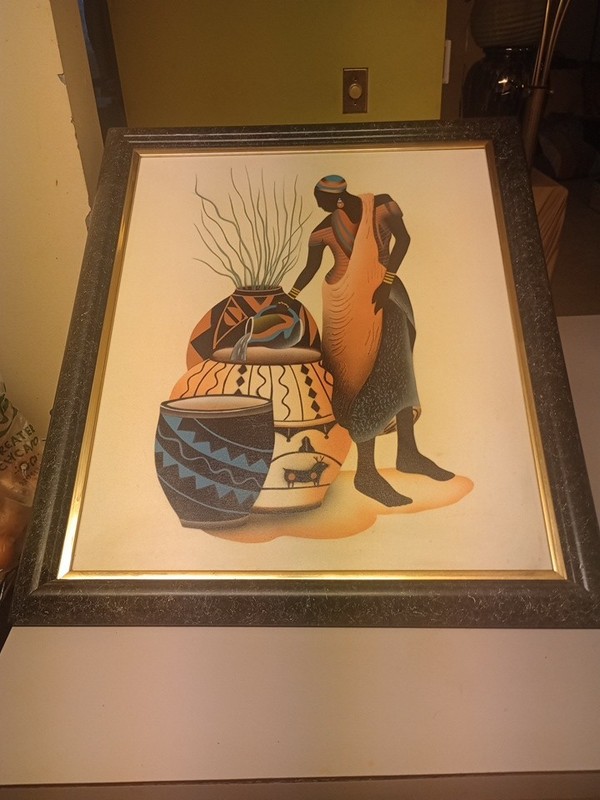 Traditional Original Acrylic On Canvas African Art, entitled «Abundance»