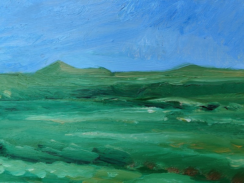 Per Baagoe (1946): GREEN LANDSCAPE, original oil painting. gallery