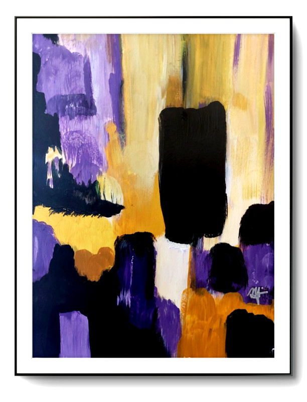 LOVELESS – GOLDEN PASSAGE II acrylic on paper 11×15 impressionistic COA
