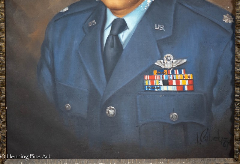 Stunning US Military Portrait Colonel John Pierson by Filipino Artist 1967 FINE! gallery
