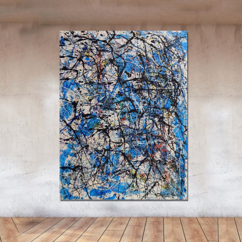 Pollock/Richter style Professional Painting 81” X 62”(6ft 9in)Abstract Modern XL gallery