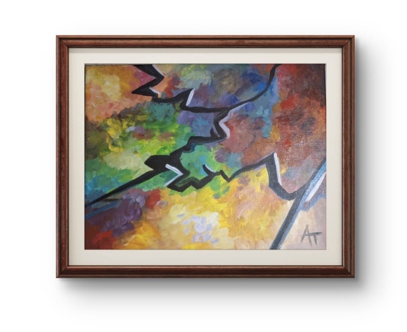 Original Colorful Modern Art Acrylic Painting by me AT On Canvas 11×14