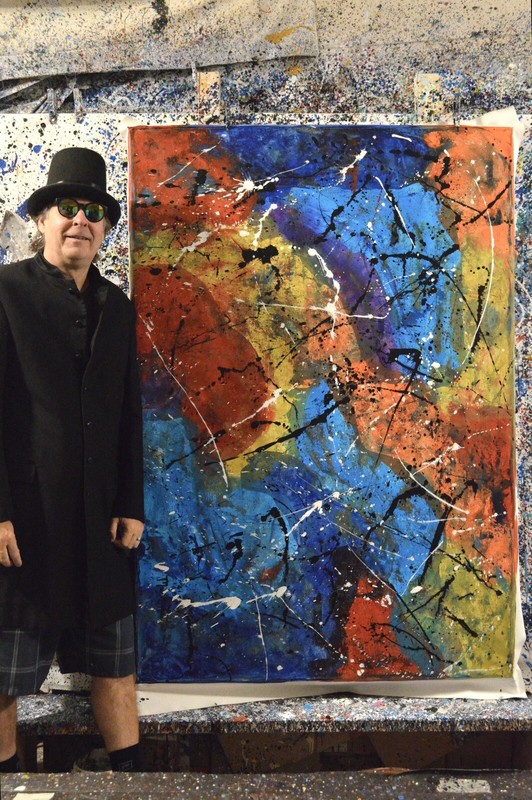 64”X44” Jackson Pollock style canvas ￼painting Acrylic,Abstract, Modern,Large