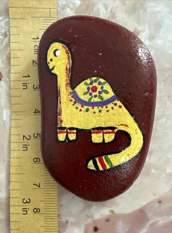 “Dinosaur” Hand Painted Rock with Acrylic/Stone Art/Gifting Ideas gallery