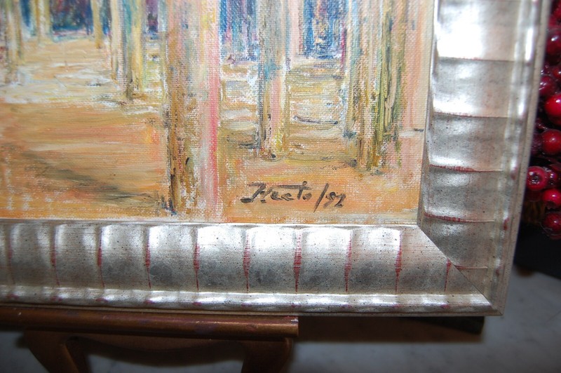 FRAMED ORIGINAL OIL ARCHES CORDOBA MOSQUE, SPAIN VIEW III ARTIST: HECTO VIDAL gallery