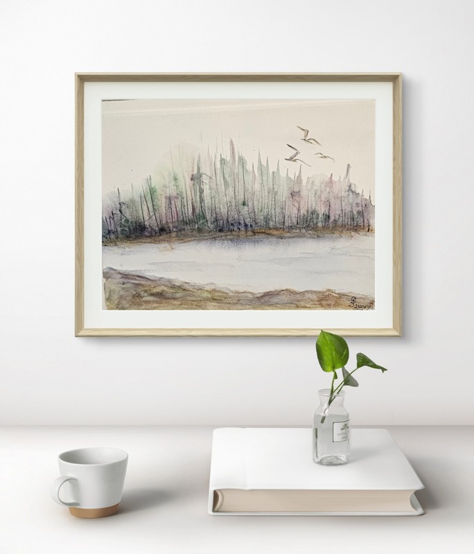 Watercolor Stream home decor. Expression Created Just for You